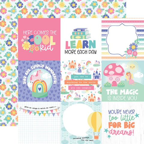 Echo Park My Little Girl 4x4 Journaling Cards Patterned Paper