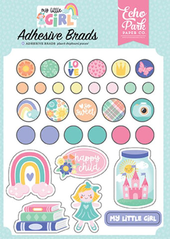 Echo Park My Little Girl Adhesive Brad Embellishments