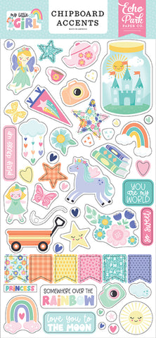 Echo Park My Little Girl 6x13 Chipboard Accent Embellishments