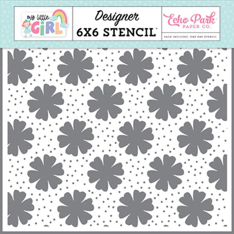 Echo Park My Little Girl Watch Me Grow Flowers Designer 6x6 Stencil