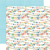Echo Park Make A Wish Birthday Boy It's Your Day Banners Patterned Paper