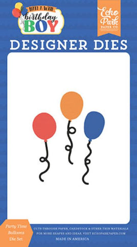 Echo Park Make A Wish Birthday Boy Party Time Balloons Designer Die Set