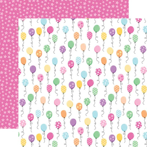Echo Park Make A Wish Birthday Girl Birthday Girl Balloons Patterned Paper