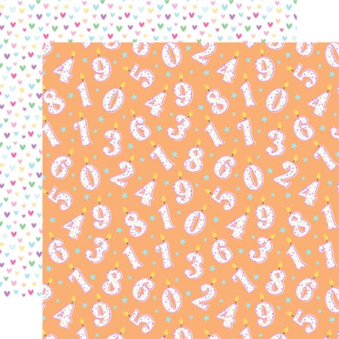 Echo Park Make A Wish Birthday Girl One Year Older Girl Patterned Paper