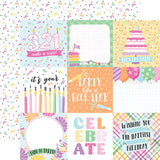 Echo Park Make A Wish Birthday Girl 4x4 Journaling Cards Patterned Paper