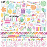 Echo Park Make A Wish Birthday Girl Element Sticker Sheet