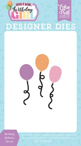 Echo Park Make A Wish Birthday Girl Birthday Balloons Designer Die Set