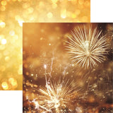 Reminisce New Year Celebration Gold Fireworks Patterned Paper
