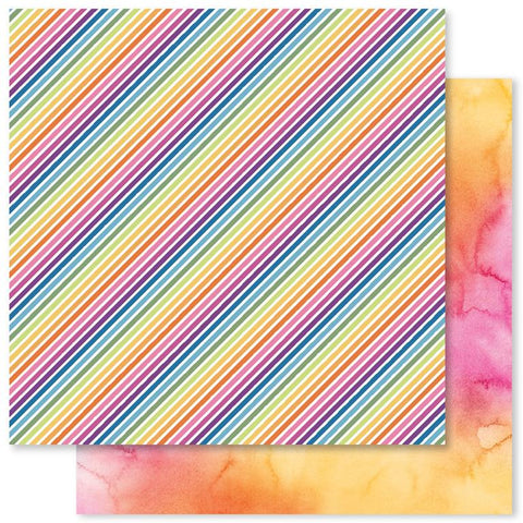 Paper Rose Studio Rainbow Twirl Paper D 12x12 Patterned Paper