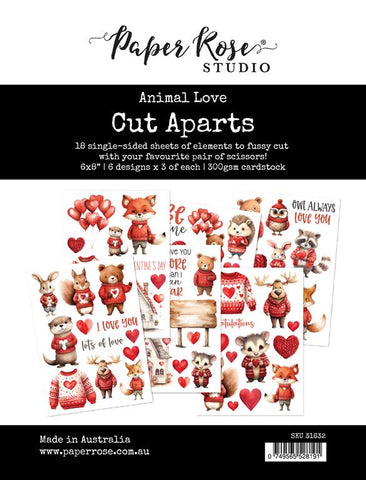 Paper Rose Studio Animal Love 6x8 Cut Aparts Paper Pack