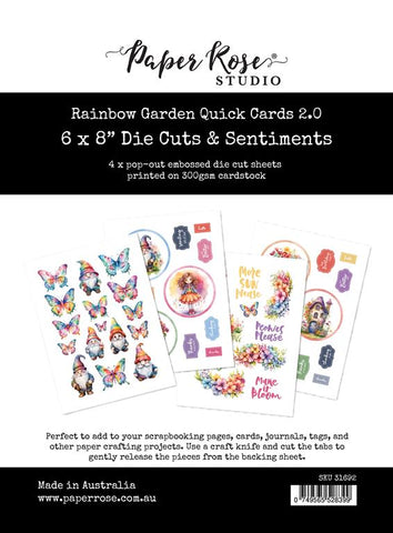 Paper Rose Studio Rainbow Garden 2.0 6x8" Die Cuts & Sentiments