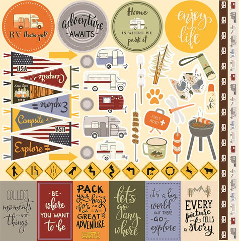 Reminisce Road Life 12x12 Sticker Sheet