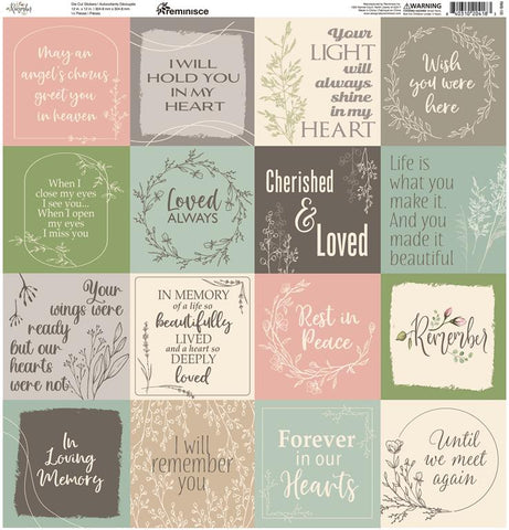 Reminisce Remember 12x12 Sticker Sheet