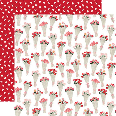 Carta Bella My Valentine Flower Bouquets Patterned Paper