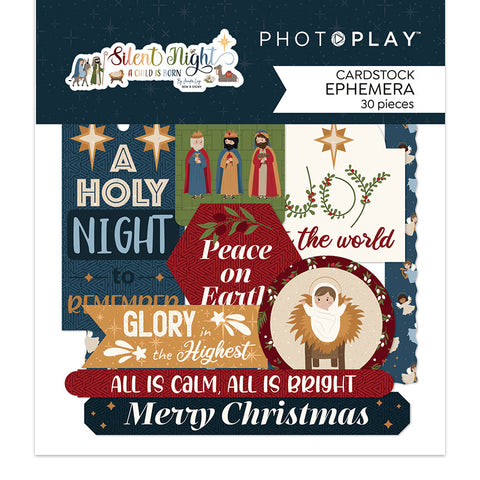 PhotoPlay Silent Night A Child is Born cardstock ephemera embellishments