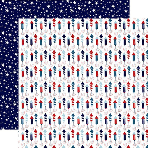 Echo Park Stars & Stripes Forever Sky Rocket Show Patterned Paper