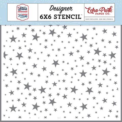 Echo Park Stars & Stripes Forever Hope Your Day Sparkles Designer 6x6 Stencil