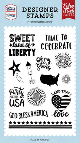 Echo Park Stars & Stripes Forever Sweet Land Of Liberty Designer Stamp Set