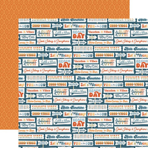 Echo Park Summer Vibes Hello Sunshine Signs Patterned Paper