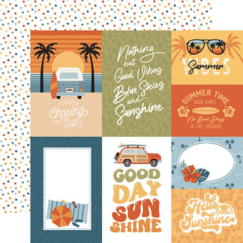 Echo Park Summer Vibes Mutli Journaling Cards Patterned Paper