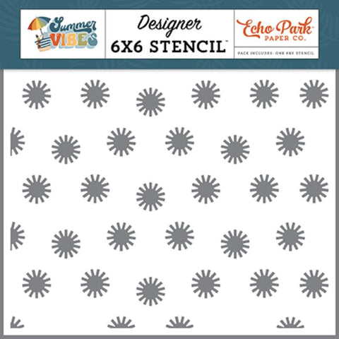 Echo Park Summer Vibes Summer Fun Sun Designer 6x6 Stencil