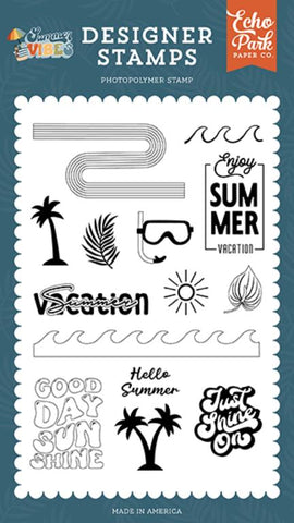 Echo Park Summer Vibes Summer Vacation Designer Stamp Set