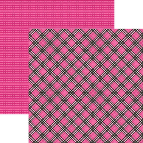 Reminisce Think Pink! Pretty Plaid Patterned Paper