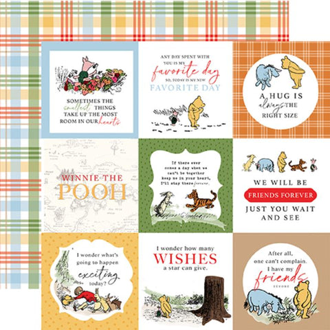 Echo Park Winnie The Pooh 4x4 Journaling Cards Patterned Paper