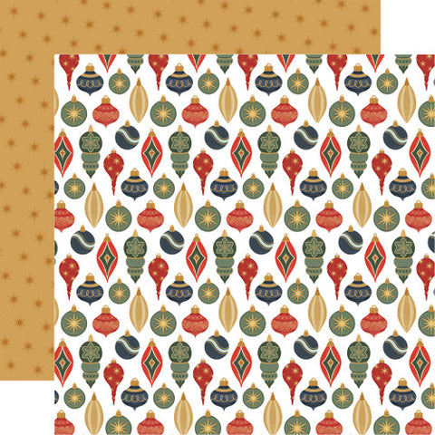 Carta Bella Christmas In The City Painted Ornaments 12x12 Patterned Paper