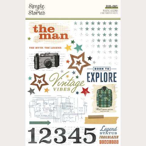 Simple Stories Rustic Legend Rub On Embellishments