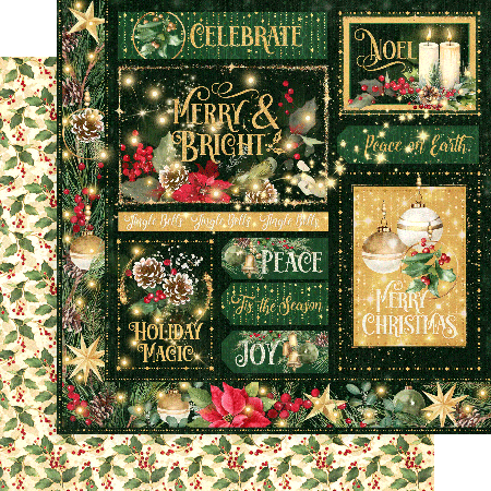 Graphic 45 Merry & Bright Merry & Bright Patterned 12x12 Paper