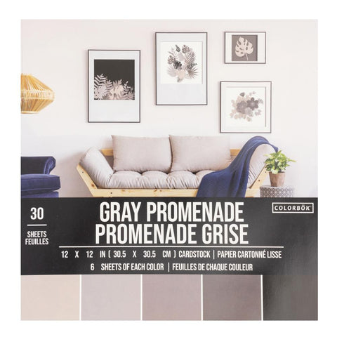 Colorbok 78lb Smooth Cardstock 12"X12" 30/Pkg - Gray Promenade