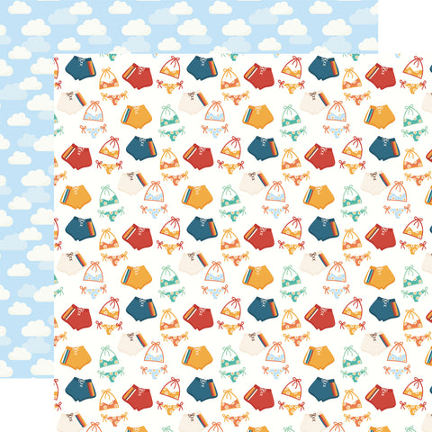 Echo Park Summer Break Summer Swimwear 12x12 Patterned Paper