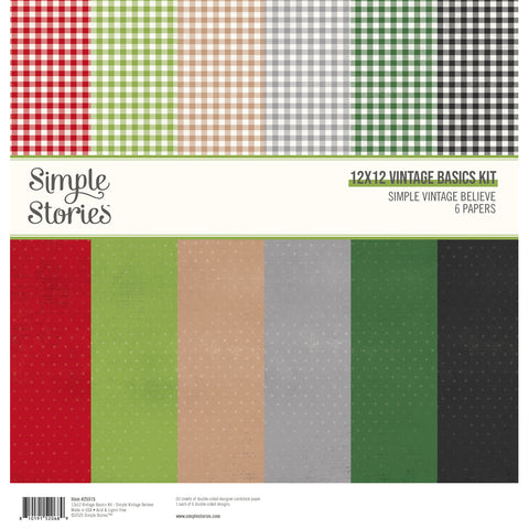 Simple Stories Simple Vintage Believe 12x12 Vintage Basics Kit