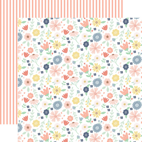 Echo Park Baby On Board It's A Girl Sweet Baby Blossoms 12x12 Patterned Paper