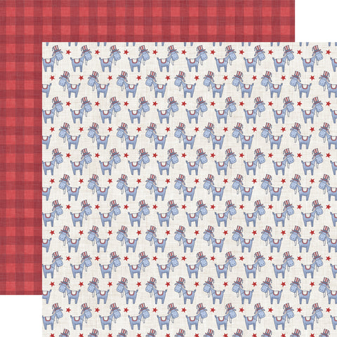Echo Park Yankee Doodle Fourth of July Goats 12x12 Patterned Paper