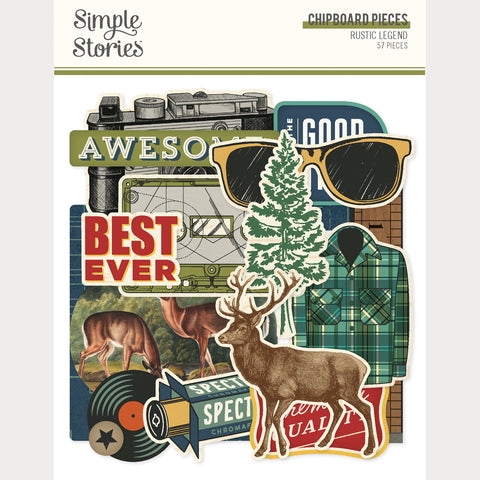 Simple Stories Rustic Legend Chipboard Pieces Embellishments