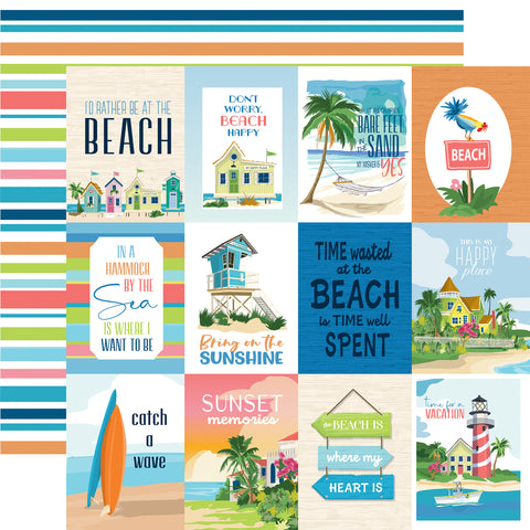 Carta Bella Beach Town 3x4 Journaling Cards 12x12 Patterned Paper