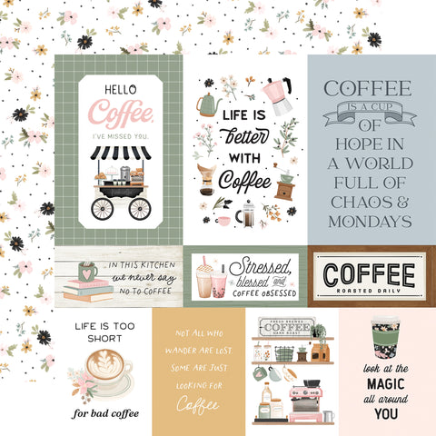 Carta Bella Coffee Shop Multi Journaling Cards 12x12 Patterned Paper