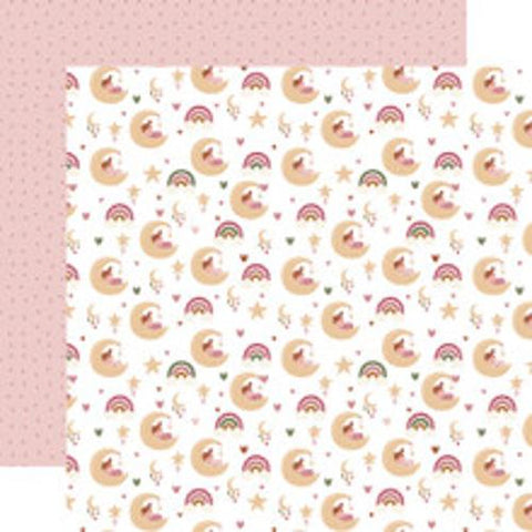 Echo Park Special Delivery:  Baby Girl Sleepy Baby Girl Patterned Paper