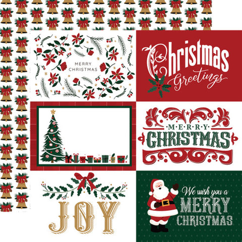 Echo Park Santa Claus 6x4 Journaling Cards 12x12 Patterned Paper