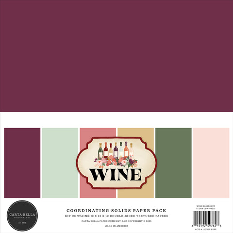 Carta Bella Wine Coordinating 12x12 Solids Paper Pack