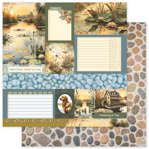 Paper Rose Studio Lakeside Memories - Paper D 12x12 Patterned Paper
