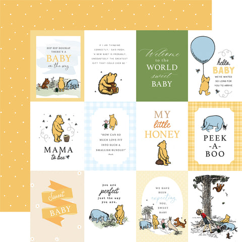 Echo Park Winnie the Pooh Baby 3x4 Journaling Cards 12x12 Patterned Paper