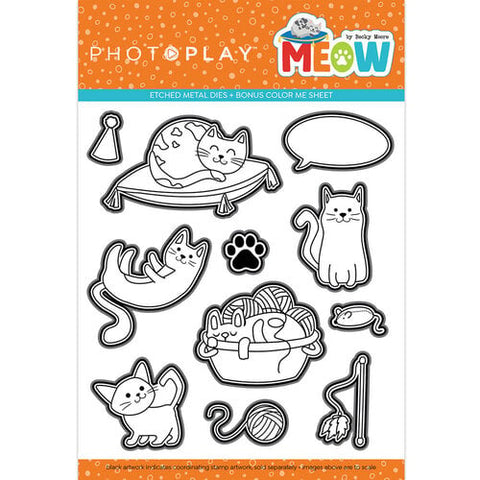 Photoplay Paper Meow Etched Metal Die Set