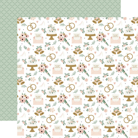 Echo Park Marry Me Wedding Day Details Cards Patterned Paper