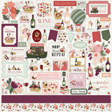 Carta Bella Wine 12X12 Element Sticker Sheet