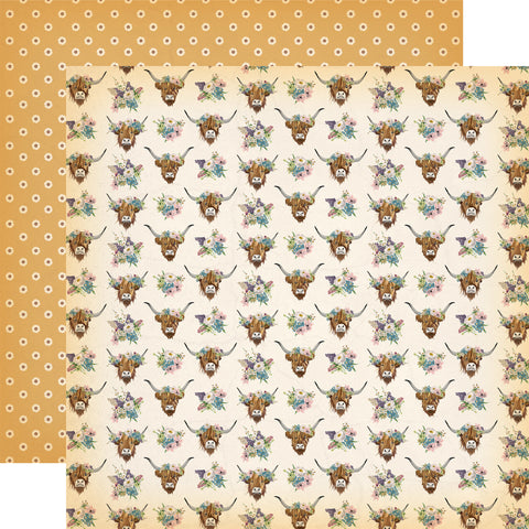 Carta Bella Cowgirl Highland Cows 12x12 Patterned Paper