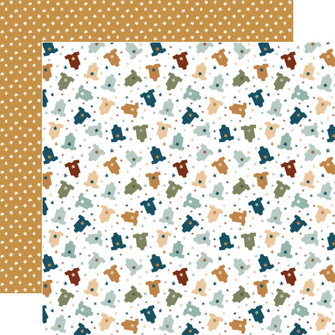 Echo Park Special Delivery: Baby Boy Tiny Boy Clothes Patterned Paper