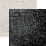 Reminisce Denim Leather & Lace Textured Leather Patterned Paper